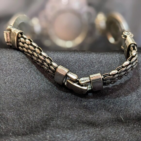 Turquoise Style Stone with Filigree Heart Detail Bracelet - Picture 4 of 6